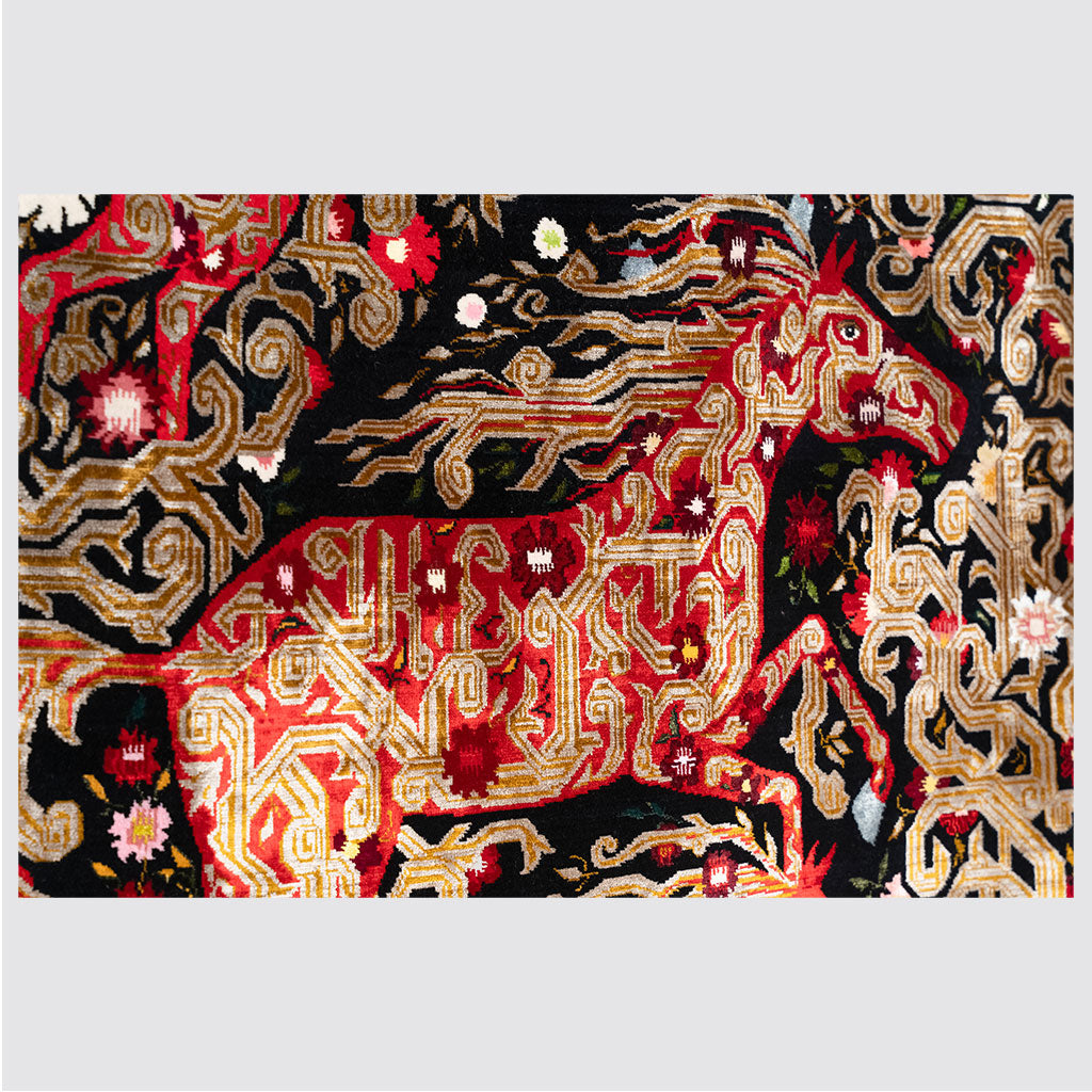 "Horses" artistic silk carpet